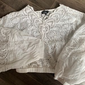 Topshop white linen top